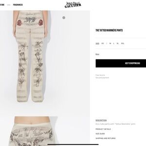 Jean Paul gaultier THE TATTOO MARINIÈRE PANTS- Original $600.
